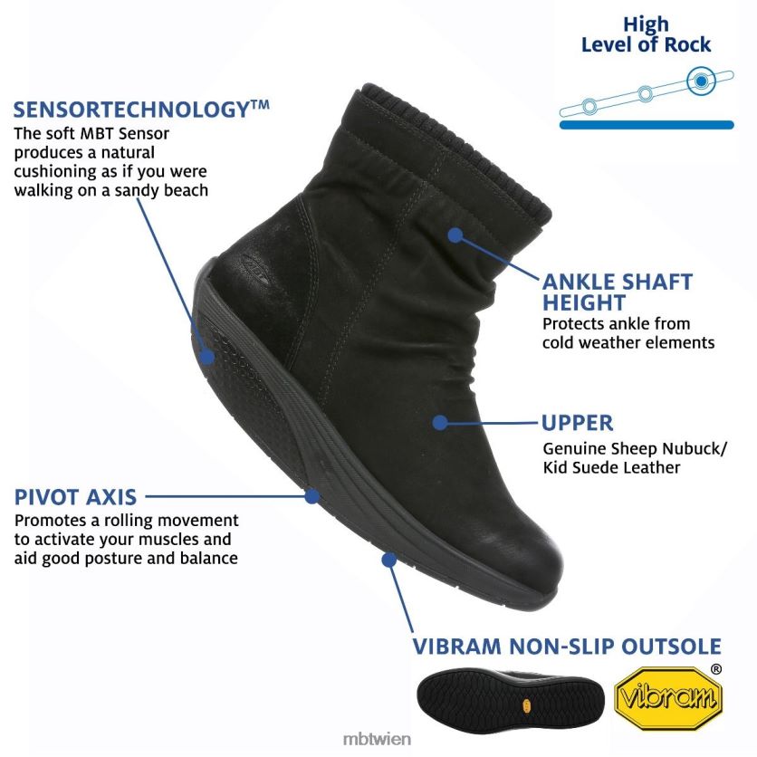 bei MBT Frauen Kendu Stiefel Schwarz X64220216