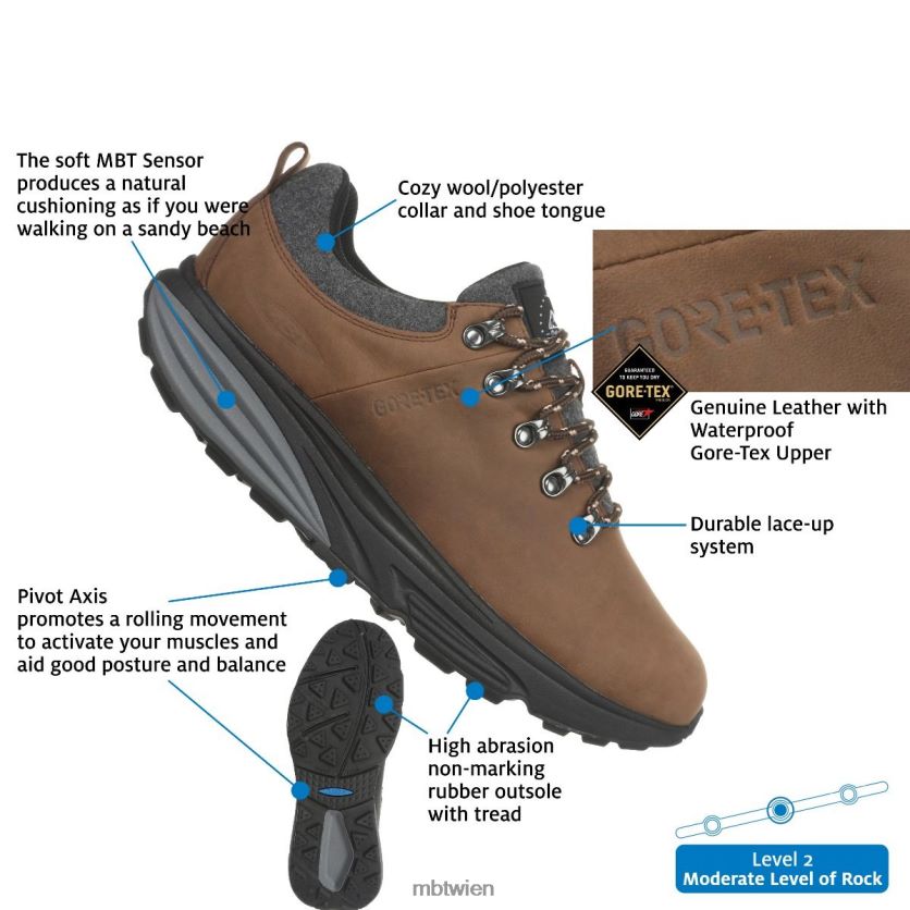 bei MBT Frauen mt alpin (niedrig) Stiefel Schokoladenbraun X64220185
