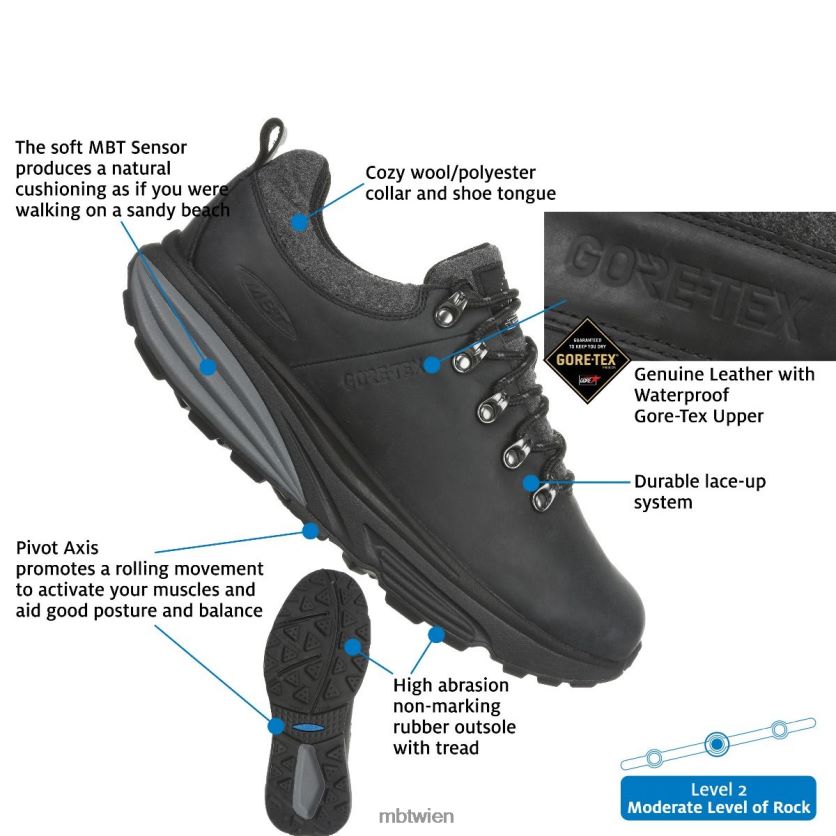bei MBT Frauen mt alpin (niedrig) Stiefel Schwarz X64220186