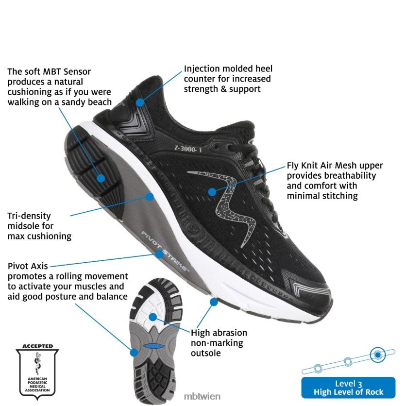 bei MBT Männer z-3000-1 Laufschuhe schwarzgrau X6422034