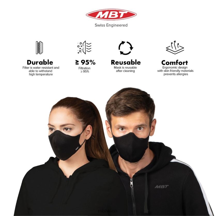 bei MBT unisex 3D-Sportmaske Zubehör Schwarz X64220250